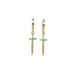 Turquoise Dagger Huggie Earring