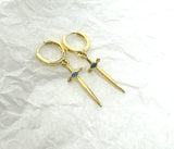 Turquoise Dagger Huggie Earring