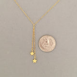 Two Stars Y Lariat Drop Necklace