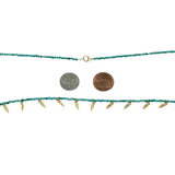 Turquoise Beaded and Feather Charm Necklace