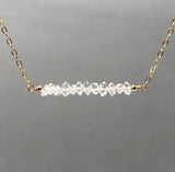 Herkimer Diamond Straight Bar Necklace